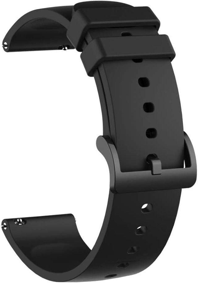 EDNITA 19mm SmartWatch Strap with Black Buckle for Fire Boltt/Boat/Noise/Amazfit/Oxy/Pulse/Beat/Boat Storm & All 19mm Lugs Watches - Black - Pack of 1