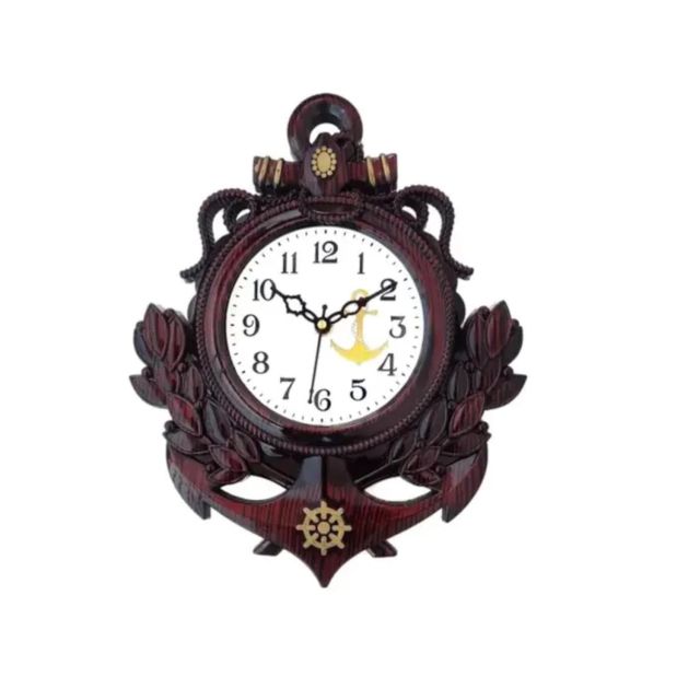 Stylish Non-Ticking Analog Wall Clock for Bedroom & Living Room | Big Silent Wall Clock for Home, Hall & Office | Decorative Modern Wall Watch (Dark Brown-31x12)