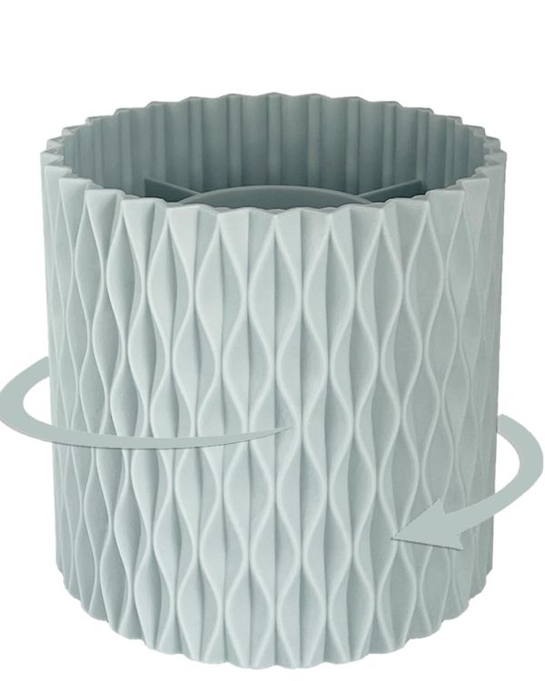 Rotating Pen Holder for Desk, 5 Slots Unique Blue Desk Pen Organizer Easthetic Desktop Supplies and Accessories for Women Girls, Pencil Cup Caddy for Office Home Art Supply