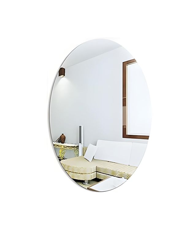 Oval Shape Adhesive Mirror Sticker for Wall on Tiles Bedroom Living Room Basin Mirror Bathroom Wall Mirror Both Side Sticker Acrylic Wall Mirror