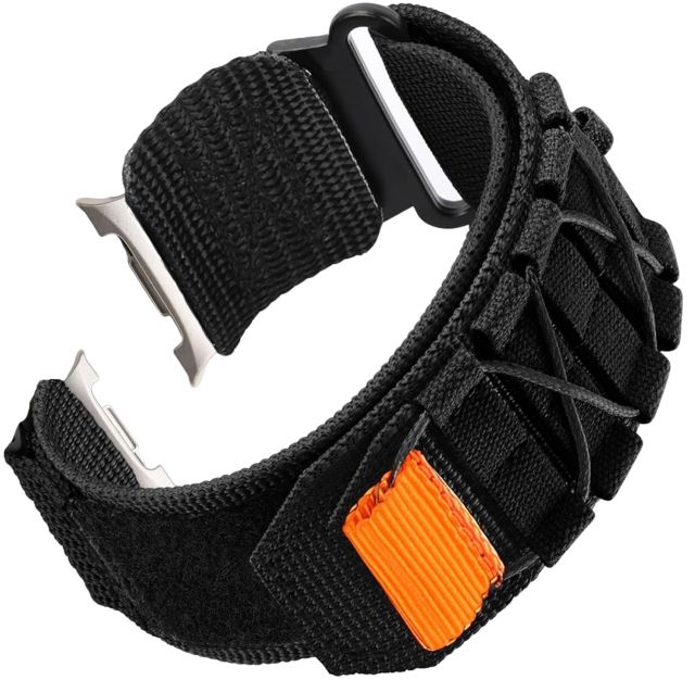 OBOE Nylon Strap 'COMPATIBLE WITH' Samsung Galaxy Watch 8 40mm 44mm/Galaxy Watch 8 Classic (Black) [WATCH NOT INCLUDED]