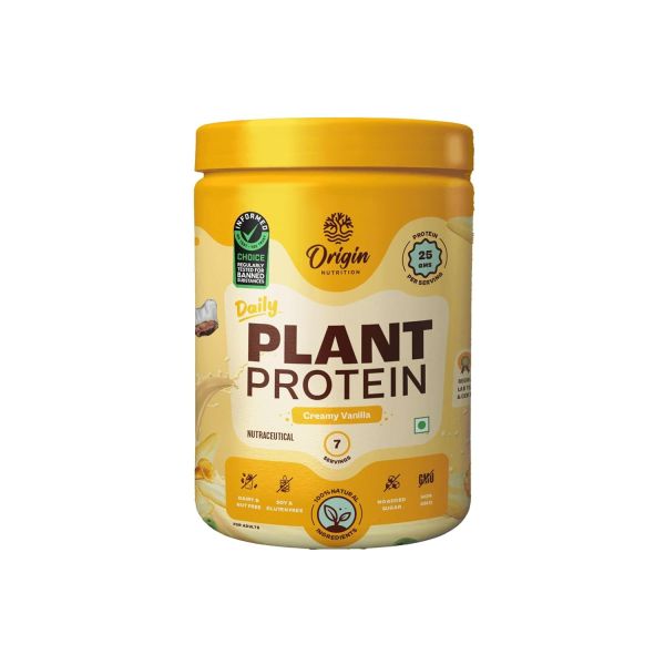 Origin Nutrition 100% Natural Plant Based Protein Powder, Ranked Best Vegan Protein By Independent Scientific Research, Easy to Digest Vanilla Flavour with 25g Plant Based Protein, Gluten Free, Dairy Free, No Added Sugar, Soy Free, Non - GMO,7 Servings, 278g
