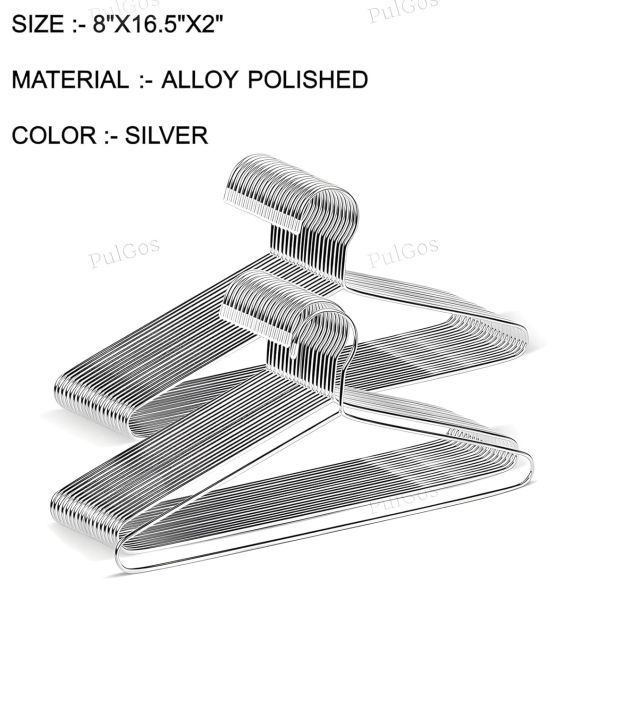 PulGos Pack of 12 Metal Clothes Hangers – Premium Non-Slip Ultra-Thin Hangers for Wardrobe, Lightweight & Durable Design, and Space-Saving Closet Organizer with Smooth Finish for All Garments