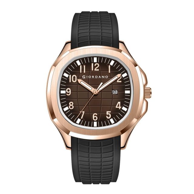 Giordano Precision and Comfort Analog Watch for Men with Textured Dial & Trendy Silicone Band