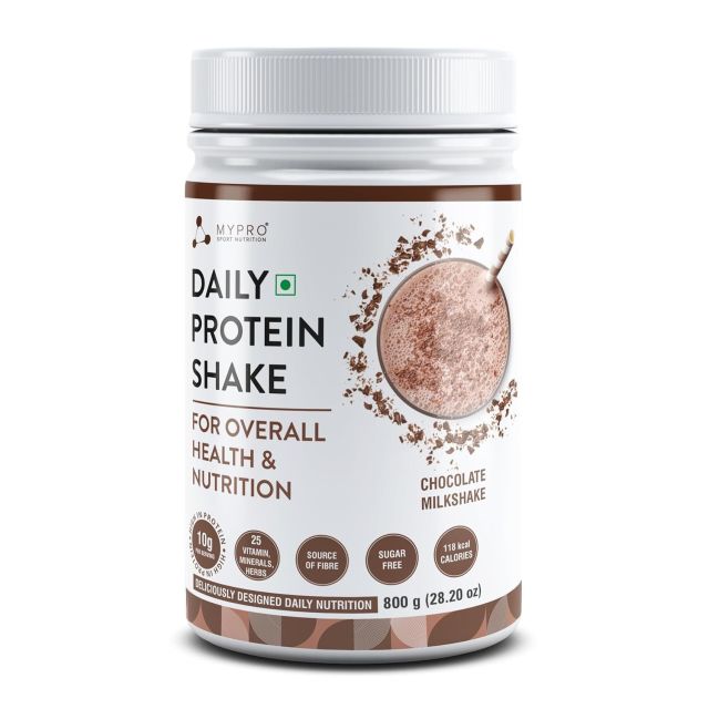 Mypro Sport Nutrition Daily Protein Shake 118 kcal Calories, 25 Vitamin -Serving -40- For Men & Women Chocolate Milk Shake Flavor For 400Gm