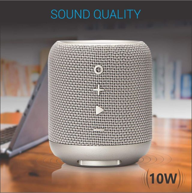 Portronics SoundDrum 10W Portable Bluetooth Stereo Speaker with Powerful Bass, 3.5mm AUX, USB Music, In-Built Mic, In-Built FM, 6-7 Hrs Playtime(Blue)