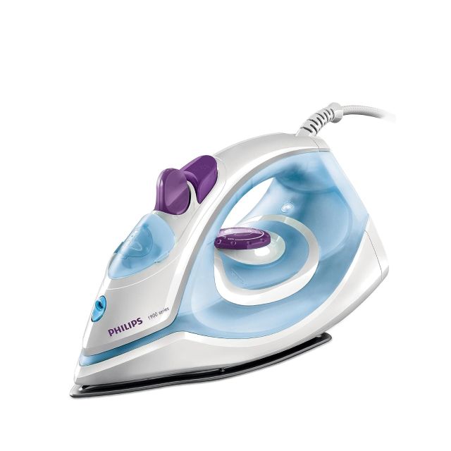 Philips Steam Iron GC1905/21 (World no. 1 Ironing Brand) – Black non-stick soleplate, Powerful 17gm/min steam output & 1300 W Quick heat-up