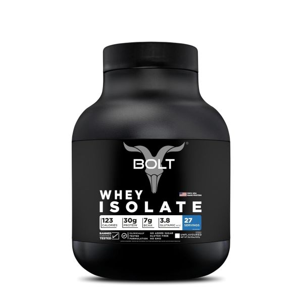 BOLT Nutrition Whey Isolate Protein Powder | With Superfood PHYCOCYANIN | USA Formulation & Origin | For Muscle Strength & Bone Health | 2LB/907gm (27 Servings) | Cafe Latte