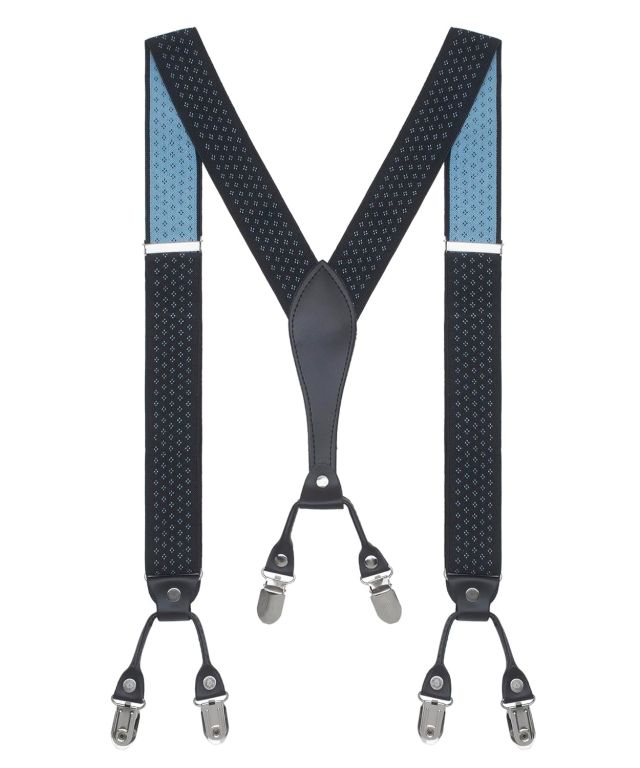 Riyasat Men's Suspender Wide Adjustable and Elastic Braces Y Shape 6 Metal Clips, Elastic Straps with Very Strong clips -Heavy Duty