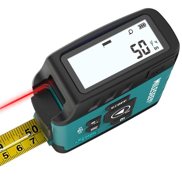 MiLESEEY DT20 Digital Laser Tape Measure,130FT Laser Measuring Tool,16FT Easy Read Digital Measuring Tape Retractable with Fractions,Rechargeable Measurement Tool for Distance/Area/Volume/Pythagorean