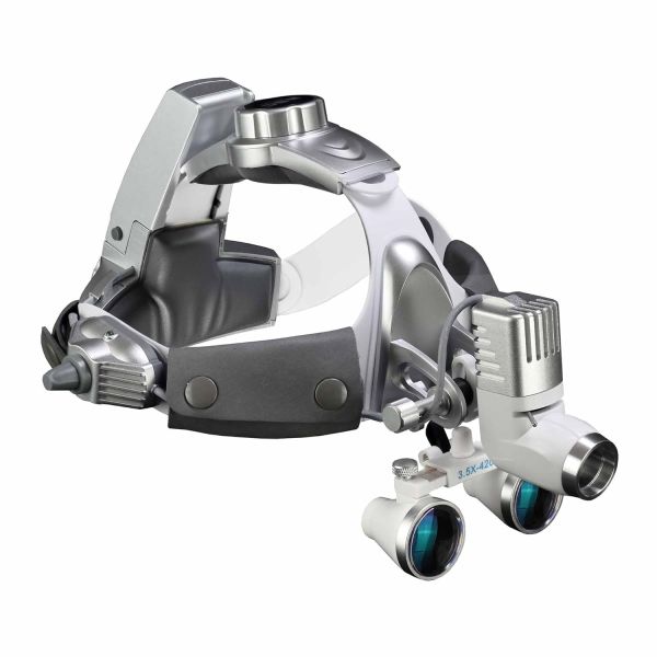ESC Medicams Surgical Headlight with Ent and Dental Loupes with 12w Led Light Headlamp (With 1 Battery and Cardboard Box, 3.5x Loupe)