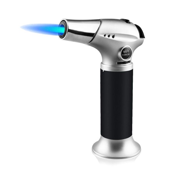 Blow Torch - Refillable Culinary Kitchen Torch Butane Cooking Torch Lighter with Safety Lock & Adjustable Flame for Food Meat BBQ Brulee Baking (Butane Not Included) Multicolour