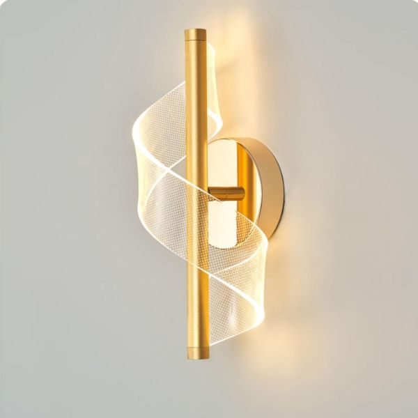 One94Store Cross Border Minimalist Modern LED Wall Lamp (Gold) | Nordic Style Creative Bedside Light | Ultra Bright 3 Color Modes for Bedroom, Living Room & Aisle Background Wall Fixture