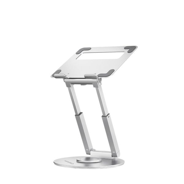 AGARO Foldable Laptop Stand Holder, 360° Rotating, Premium Metal Alloy, Ergonomic, Height Adjustable with Anti-Slip Silicone Pads, Heat Vent, Made for MacBook, HP, Dell, Lenovo, Laptops Up to 17