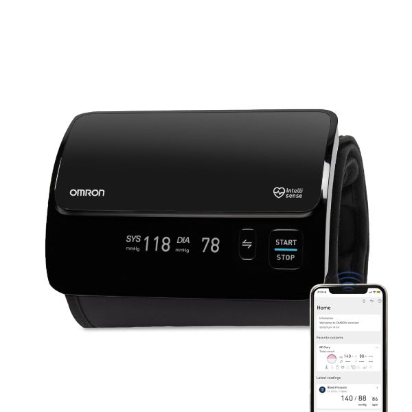 Omron Smart Elite+ HEM 7600T Tubeless 360° Accurate Arm Digital Blood Pressure Monitor With Intellisense Technology & Intelli Wrap Cuff With Bluetooth Connectivity to Store Historic Measurements