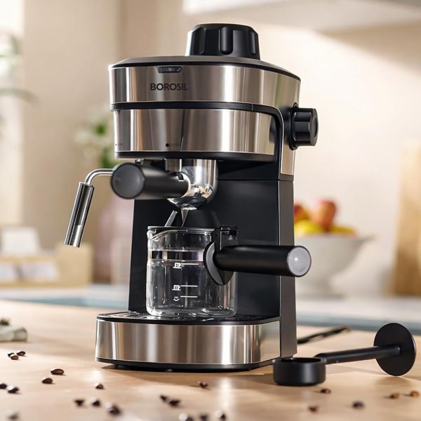 Borosil Brew Mate Drip Coffee Machine with Borosilicate Glass Carafe | Coffeemaker | 6 Cups Capacity | Anti-Drip Function, Auto Shutoff, Keep Warm Plate | 2 Years Warranty | Black