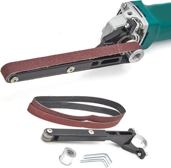 Inditrust Belt Sander Bracket Attachment for 4 Inch (100mm) Angle Grinder, Sanding Belt Adapter Tool Kit for Grinding, Polishing, Wood & Metal Finishing (Angle Grinder Not Included)