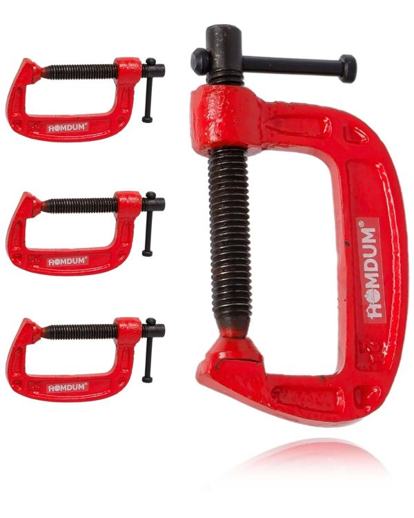 Homdum Heavy Duty G Clamp | C Type Clamping Tool | Set of 4 Pieces (4 inch)