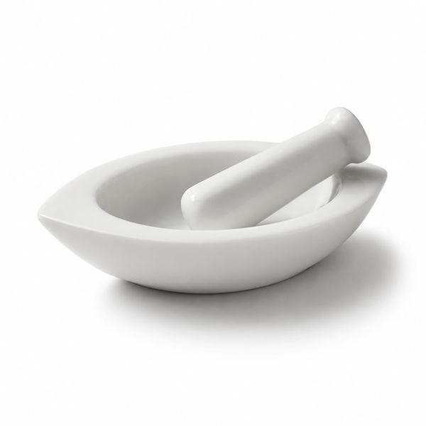 Marble Mortar and Pestle Set Stone White Boat Shape 7 Inch Khalbatta Imamdasta Kharal Kundi Okhli Musal Mixer Silbatta Kitchen Tool for Grinding Ingredients