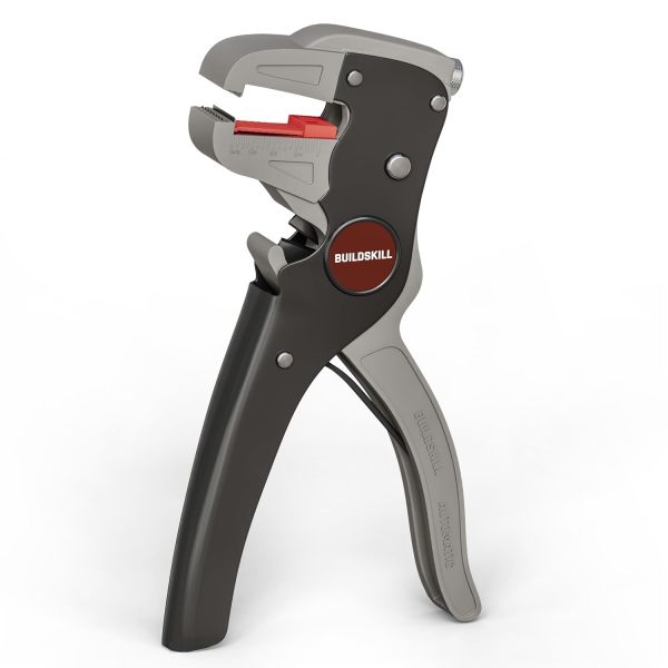 BUILDSKILL 2 IN 1 Automatic Wire Stripping & Cutting Tool – Precision Cutter for Electrical, Automotive, Cords & Cables – Ergonomic Handle with Pressure Adjustment