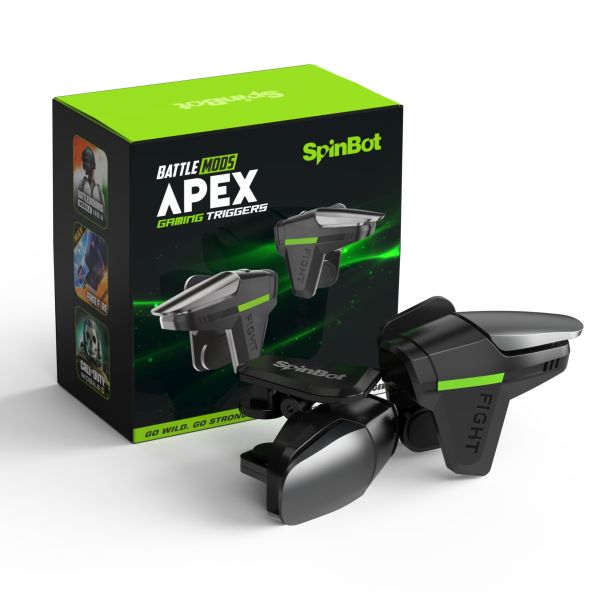 SpinBot BattleMods NinjaX | Mobile Gaming Triggers | 5X Faster with Capacitive Conduction | for BGMI/Free Fire Max/COD Mobile - (Black)