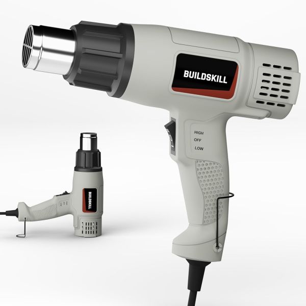 BUILDSKILL 1800W High Speed Heat Gun Machine | Dual Temperature 400°C - 550°C | Copper Motor | Hot Air Gun Machine for Electronic Tasks, Paint Removing, Shrink Wrapping