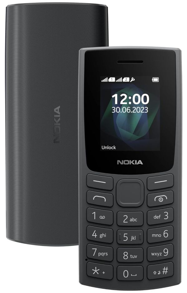 Nokia All-new 105 Single Sim Keypad Phone with Built-in UPI Payments, Long-Lasting Battery, Wireless FM Radio| 1 Year Replacement Guarantee | Charcoal