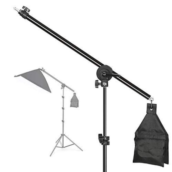 HIFFIN Photo Studio 9 FT Light Stand with 4.5 FT Boom Arm and Empty Sandbag for Supporting Softbox Lighting Photography Tripod with Carry Bag