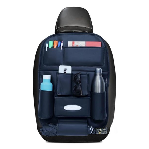 Neodrift 'Seat Master Lite' Premium 7D Car Seat Organizer, Universal Fit, Multi-Pocket Storage for Documents, Mobile, Keys, Tissues (Color: Coffee) (Set of 1)