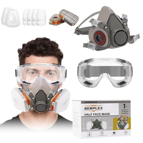 Serplex® Gas Mask Set Respirator with Filters and Goggle Activated Carbon