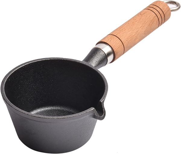 Home Essentials Cast Iron Tadka Pan/Vaghar/Chounk/Baghar for Frying Dal/Spices | 4Inch, 450gm, Gas & Stove-Friendly | Pre-Seasoned, 100% Toxin-Free, Naturally Non-Stick Tempering Pan (Round)