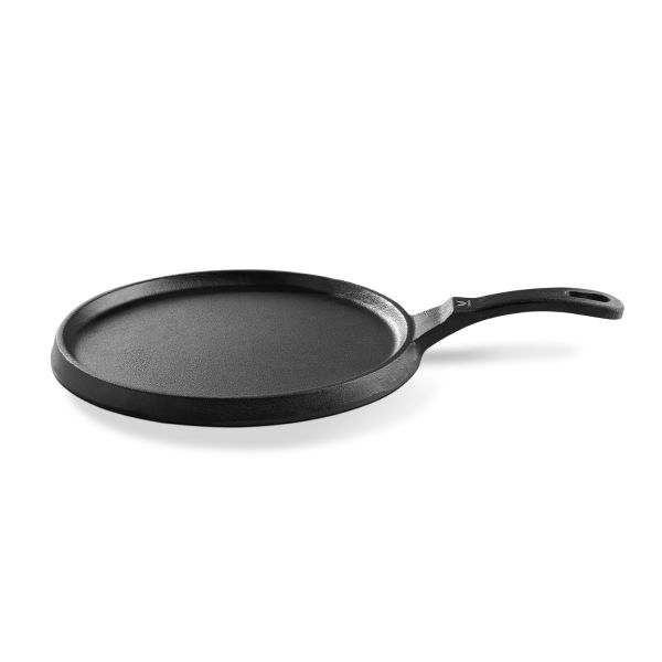 VAYA HauteChef Pre-Seasoned Cast Iron Omelette Pan/Egg Pan, 24 cm, Naturally Non-Stick, 100% Pure, Premium & Toxin-Free, Induction-Base Suitable for All Stovetops, Ideal for Pancakes, Dosa & Pizza