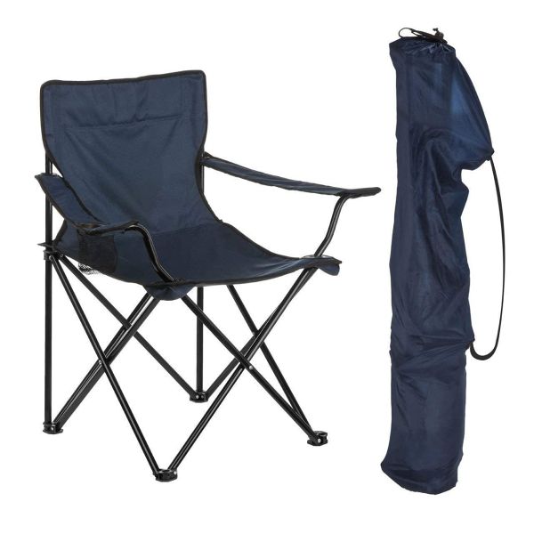 Niyam Folding Chair Big - Portable Foldable Nylon Base Fabric Camping Chair for Fishing Beach Picnic Outdoor Chairs (Nevy Blue)