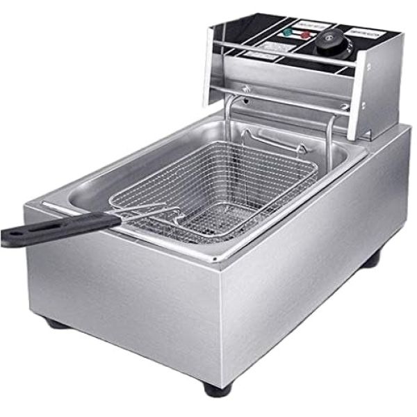 Heatza 6 Litre Electric Deep Fryer, Stainless Steel Commercial Kitchen Appliance with Temperature Control