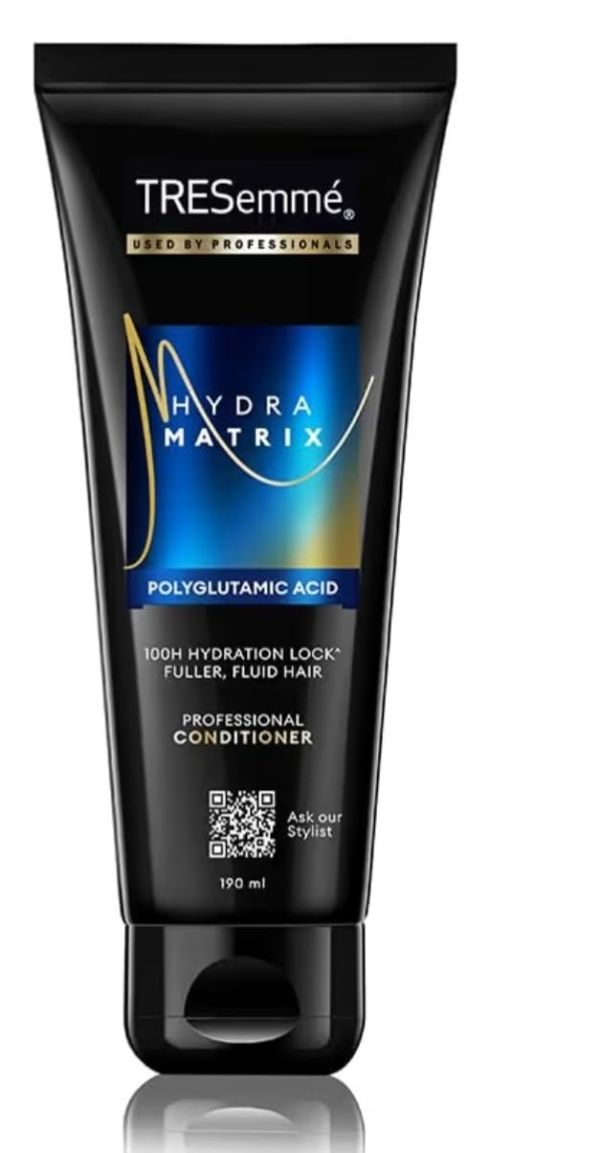 TRESemme Hydra Matrix Conditioner 190 ml with Polyglutamic Acid |100H Hydration Lock for Fluid Hair | Paraben Free Conditioner for Dry Frizzy Hair