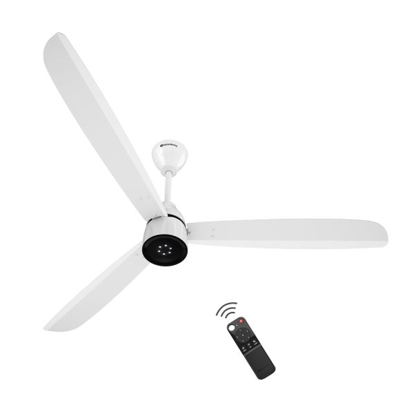 atomberg Renesa Enzel 1200mm BLDC Ceiling Fan with Remote | 5 star | Advance Air+ Technology | LED Speed Indicator | Low Noise | Sleek Design | Power Saving | 3 Year Warranty | Gloss White
