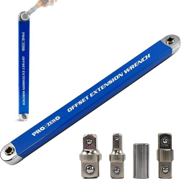 ELMVIA Offset Extension, 15-Inch Offset Impact-Ready Socket Wrench Tool with 1/2