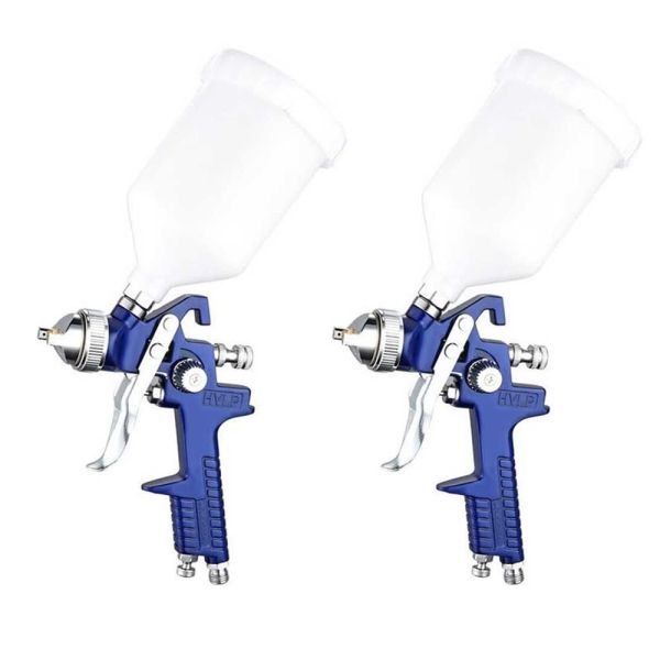 H827 Combo 2 Sets of 1.4mm HVLP Paint Spray Gun Machine with Tool Kits