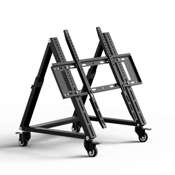 Low Height Mobile TV Stand, Low TV Stand with Wheel for 26-65 inch TV, Hight Adjustable, 36° -68° Adjustable Viewing Angle,Max 50KG, Vesa 600×500, Confidence Monitor Stand