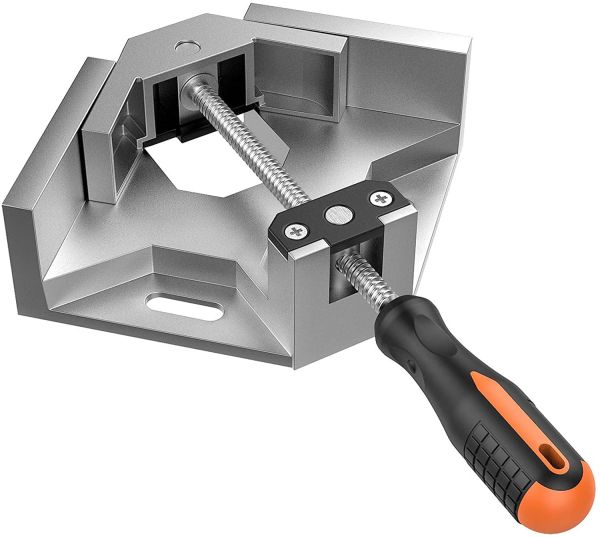 Inditrust 90° Right Angle Clamps/Corner Clamp tools for Carpenter, Welding, Wood-working, Engineering, Photo Framing (Single Handle Corner Clamp) grey