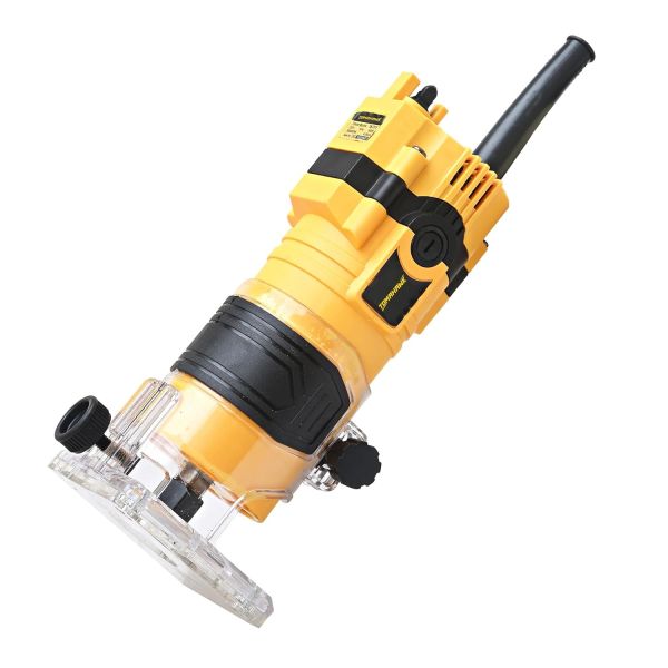 TOMAHAWK® TTM-7402 Professional Palm Router 650W Powerful Motor 32000RPM 6mm/6.35mm/8mm Collet Precision Woodworking Tool for Trimming, Grooving & Edge Finishing